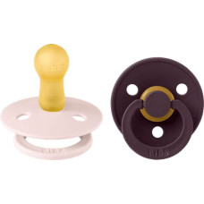 Bibs Colour Round pacifiers Petal/Plum 6-18m 2pcs