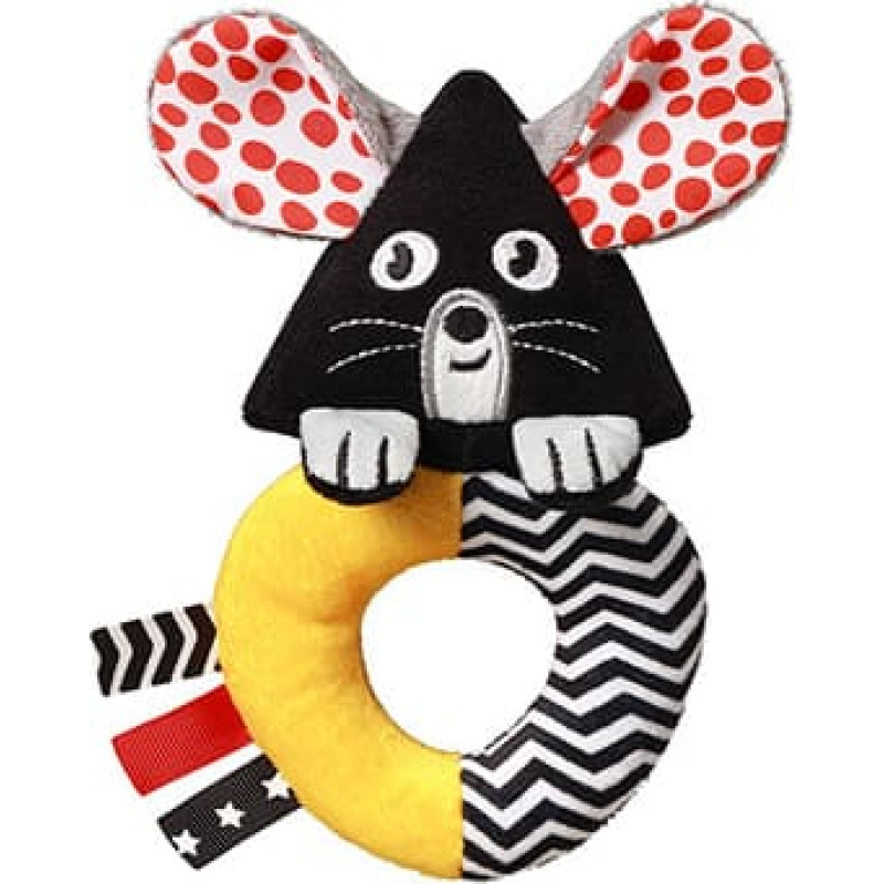 Babyono 1677 CONTRASTING RATTLE MOUSE