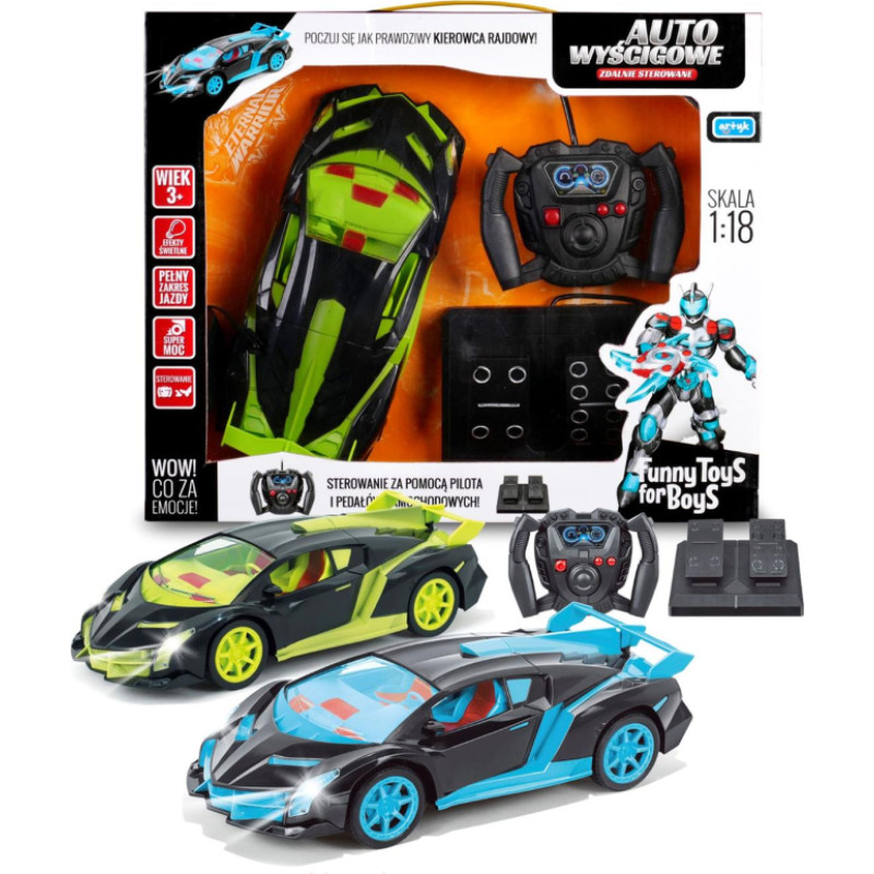 Artyk 169038 Auto wyścigowe zdalnie sterowane za pomocą pilota i pedał&oacute;w samochodowych mix