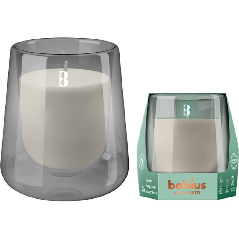 Bolsius Svece arom. stikla gl. Clean Light &Oslash;95x85mm cedarwood & vetiver