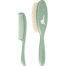 Canpol 2/417_gre2 Szczotka i grzebień dla niemowląt z miękkim włosiem Goose