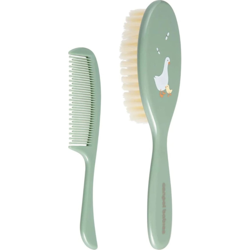 Canpol 2/417_gre2 Szczotka i grzebień dla niemowląt z miękkim włosiem Goose