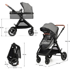 Kinderkraft W&oacute;zek wielofonkcyjny ESME 3w1 Moonlight Grey + MINK PRO 2