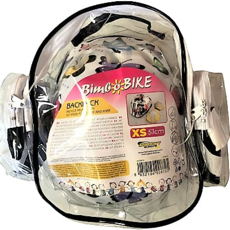 Bimbo Bike Rinkinys vaikams: dviračio &scaron;almas, kelių ir alkūnių apsaugos, dydis XS, drugelių motyvas