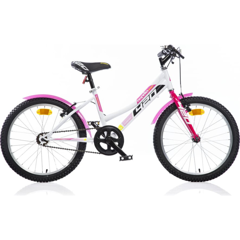 Dino Bikes Vaikiškas dviratis 20" "420 SPORT", baltas/rožinis, 6 bėgiai