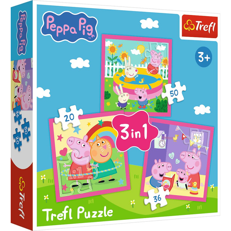 TREFL Dėlionė „Peppa ir draugai” – 3 viename