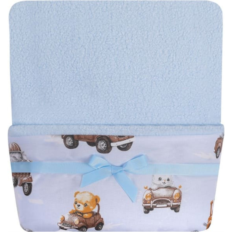 Duet Baby Blanket - 765 - BOUCLA / COTTON - BLUE - size 75x90 cm