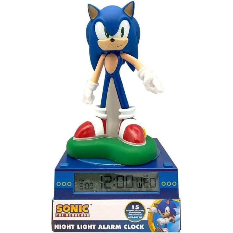Kids Euroswan - Akcesoria Licencyjne 3D LAMP WITH ALARM CLOCK AND DATE SONIC