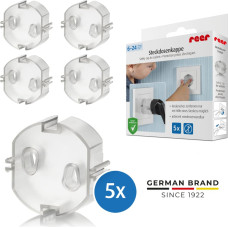 Reer Set of transparent socket covers, 5 pcs
