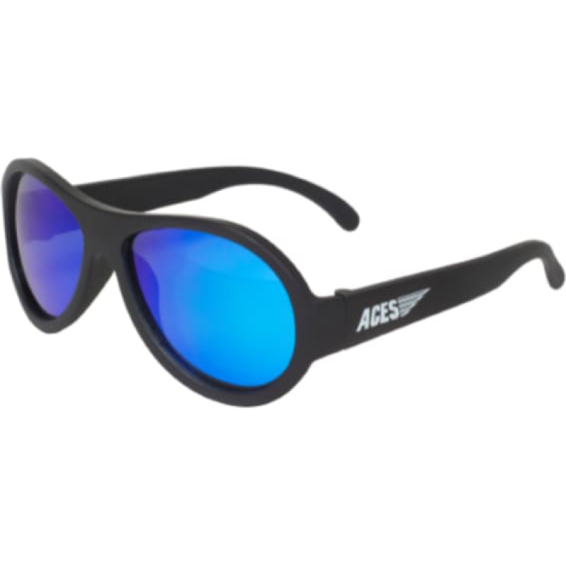 Babiators Polarised &ldquo;Black Ops Black&rdquo; sunglasses with blue mirrored lenses, 0&ndash;2 years