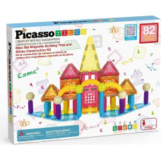 Picasso Tiles Magnētiskais konstruktors būvē&scaron;anas flīzes 82 detaļas, PTE22