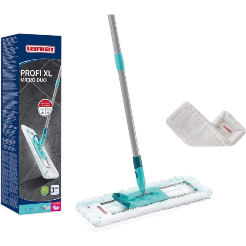 Leifheit Grīdas birste ar saliekamu kātu kastē Profi XL micro duo 42cm + main. lupata Profi XL Superduster 42cm