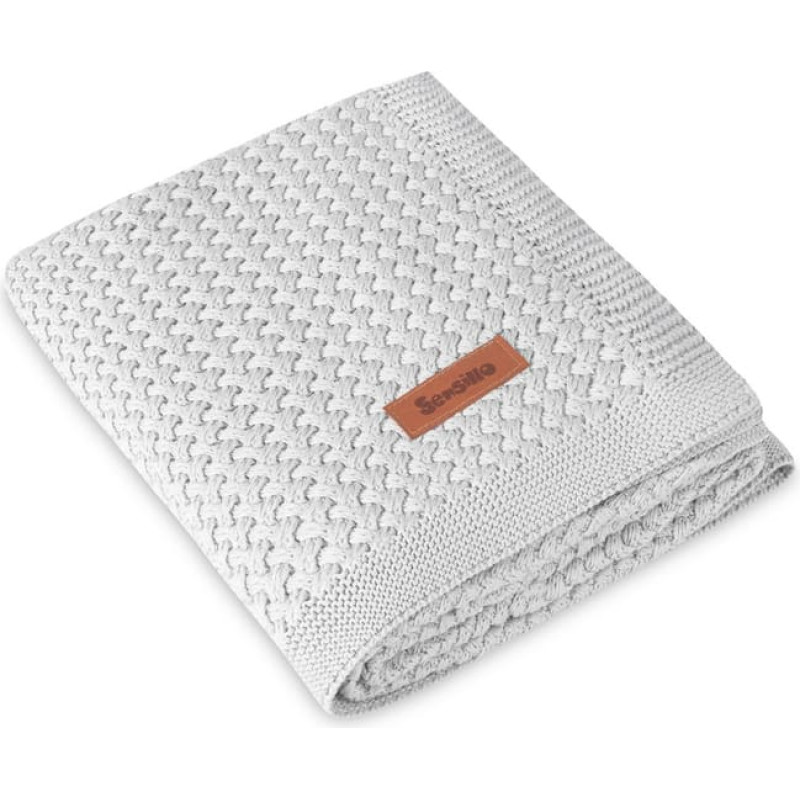 Sensillo BLANKET GRIDO 80X100 LIGHT GREY