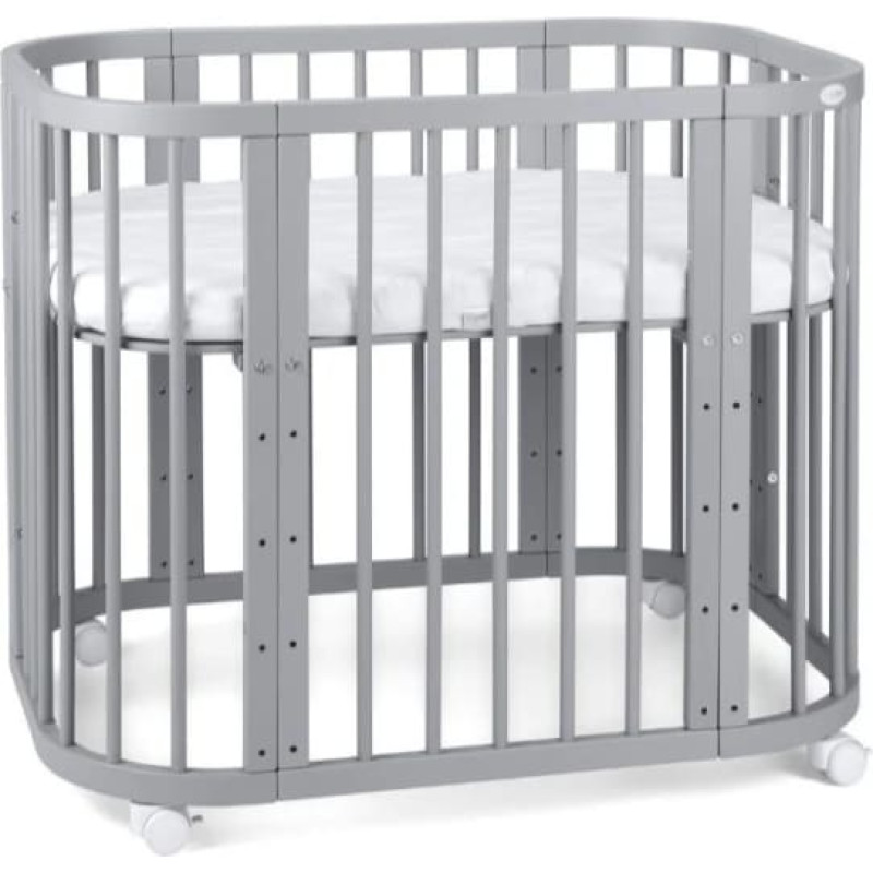 Kūdikio lovytė 5in1 su čiužiniu Grey, Waldin