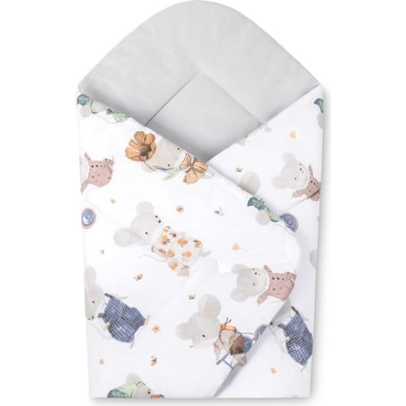 Sensillo BABY WRAP COTTON MOUSE GREY 75X75