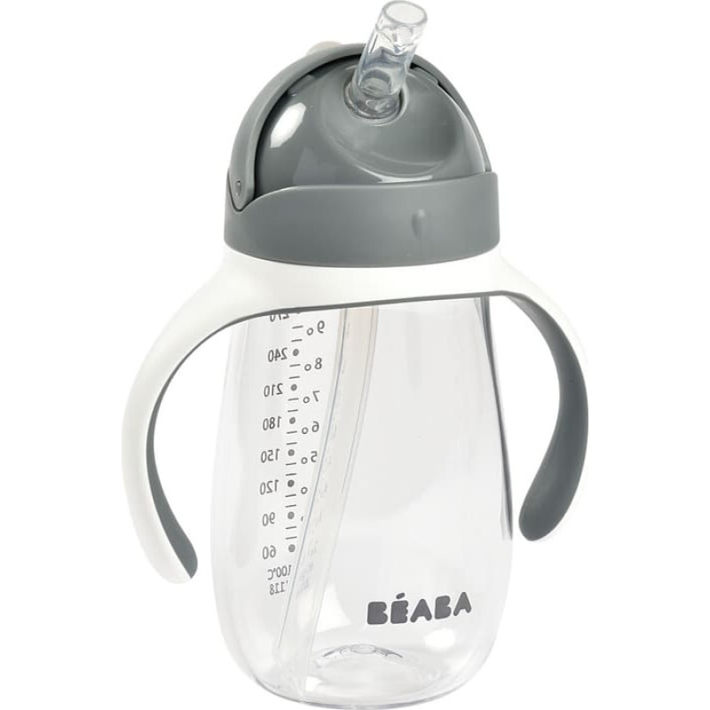 Beaba / Red Castle Mācību Krūzīte Ar Caurulīti Beaba 300 Ml, Mineral Grey