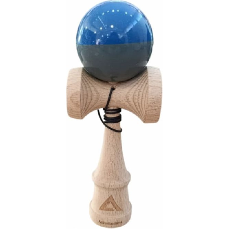 Kendama Half Split Blue and Grey 18 cm