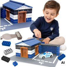 Woopie Police Station Brick Building Kit 186 pcs. Building Bricks