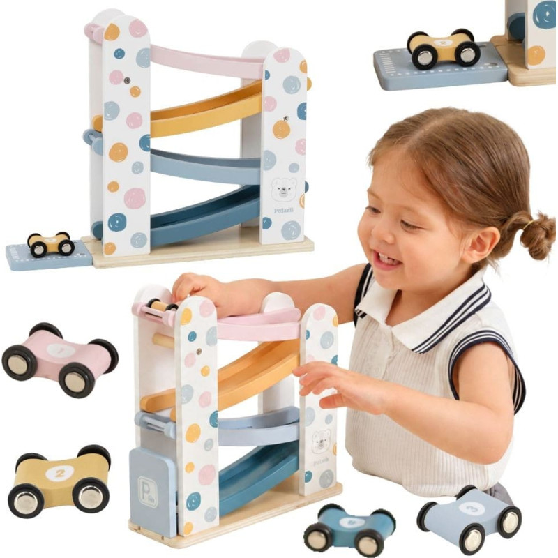Viga PolarB Wooden Car Track Slide Parking 4 Cars 18m+