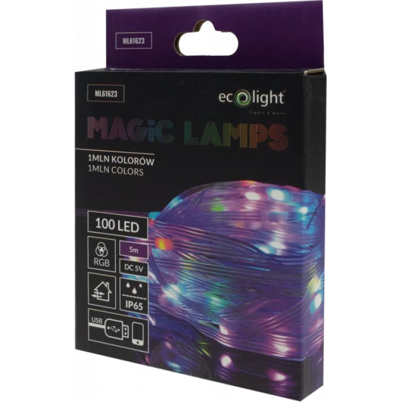 Magic Lights Magic LED String Lights, 100 LEDs, 1 Million Colors, 5 m, DC 5V