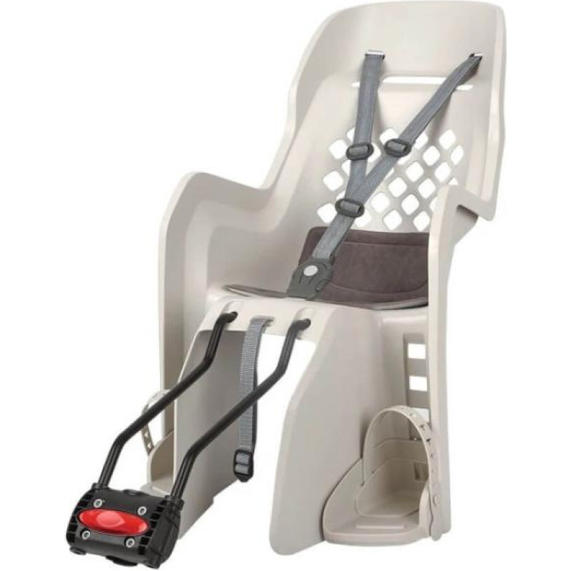 Polisport Joy vaikiška dviračio kėdutė su tvirtinimu prie rėmo, šviesiai pilka