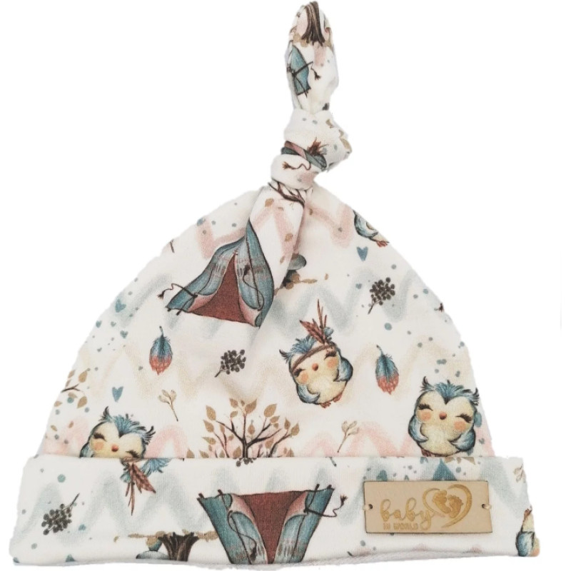Baby In World BABY 01099 Czapka niemowlęca Smerfetka Sowa 7-12mc.