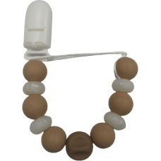 Baby In World BABY 01433 Zawieszka do smoczka silikonowa BEIGE/PEARL