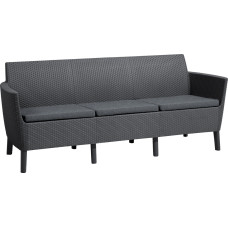 Keter Dārza dīvāns trīsvietīgs Salemo 3 Seater Sofa pelēks