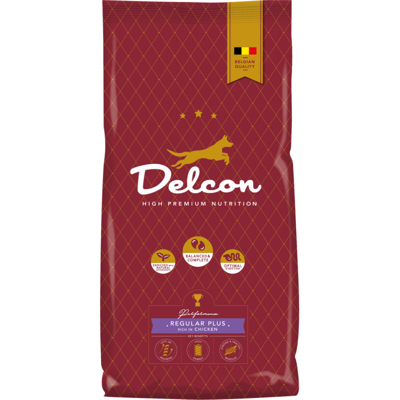 Delcon Pašaras suaugusiems šunims REGULAR PLUS su vištiena / 3 kg