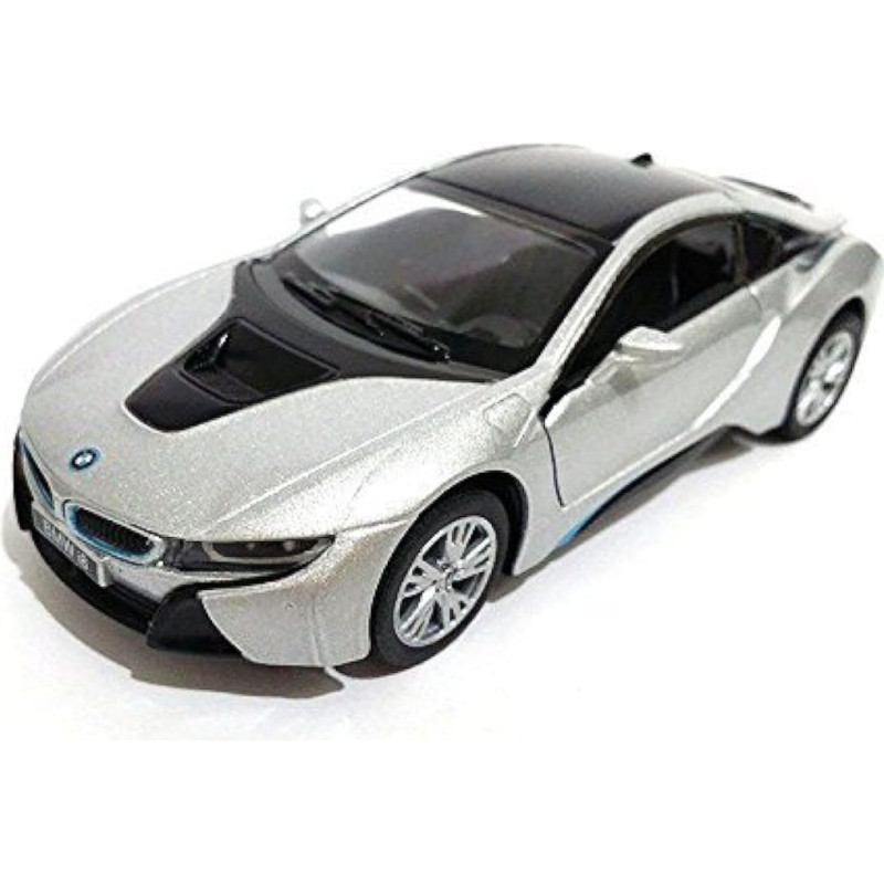 Kinsmart automobilis, BMW i8, sidabrinis