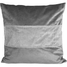 CUSHION COVER 40X40CM RHINESTONES P4040/CYR/CS VELVET DARK GREY