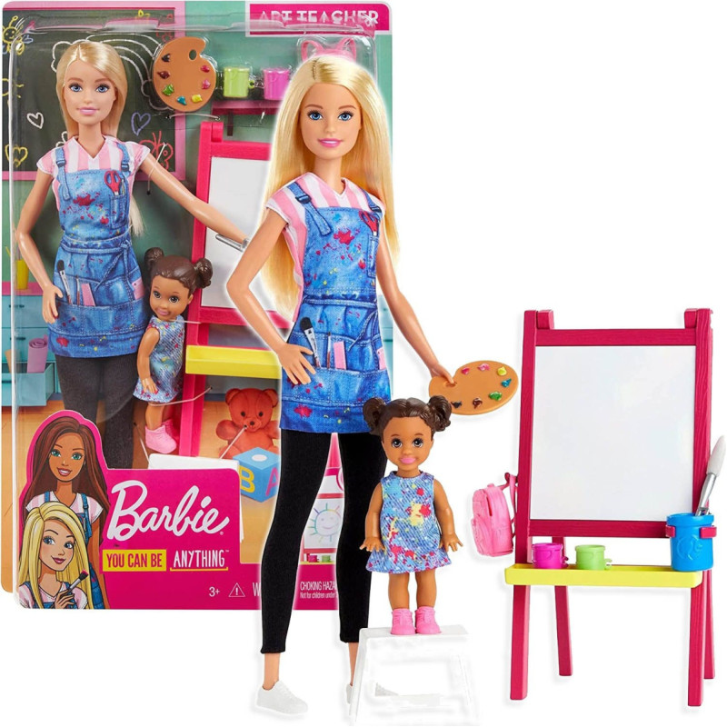 Barbie Karjera Dailės mokytoja rinkinys - lėlė ir aksesuarai GJM29