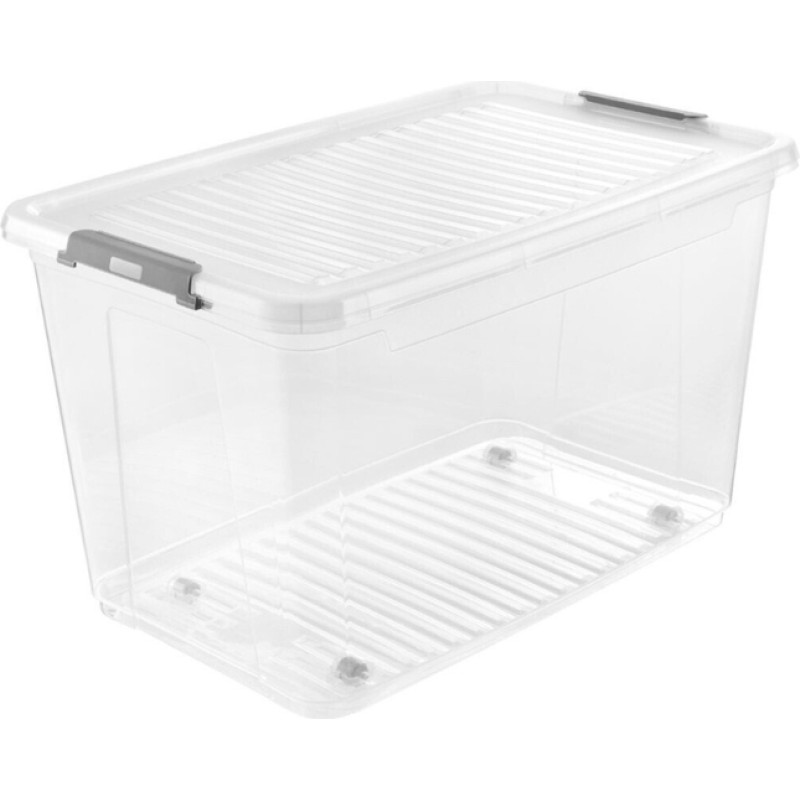 Keeeper Dėžė su dangčiu ant ratukų Clipbox Leo 59x38x35,5 cm 56L Skaidri