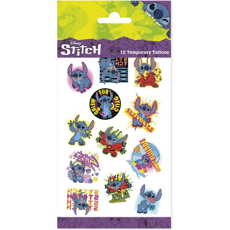 Laikinos tatuiruotės 12 vnt. Stitch