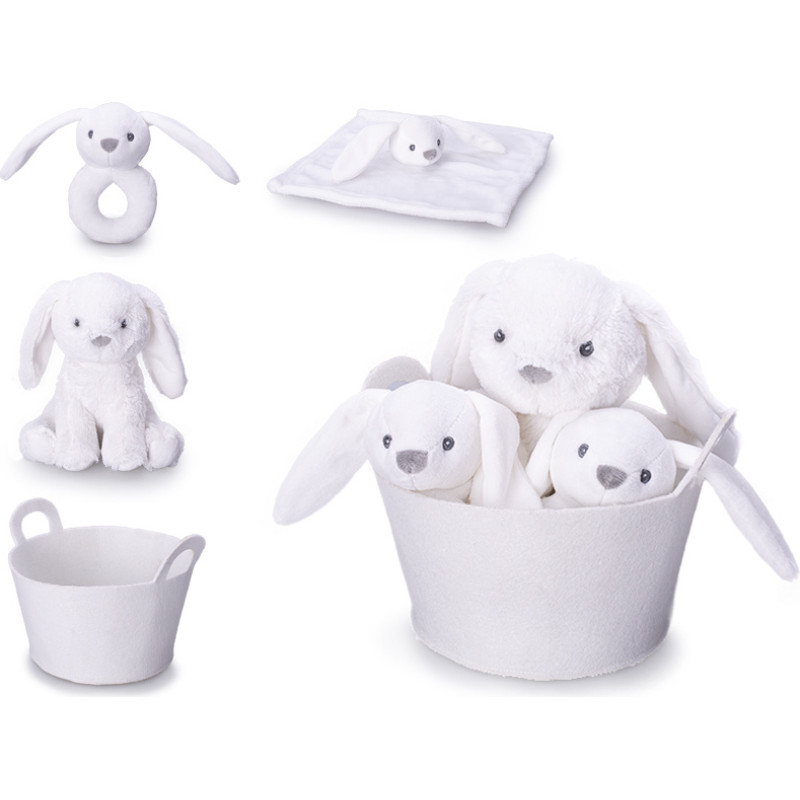 Other Plush toy /Rattle  - 01261 - BUNNY set - WHITE - size 20 cm