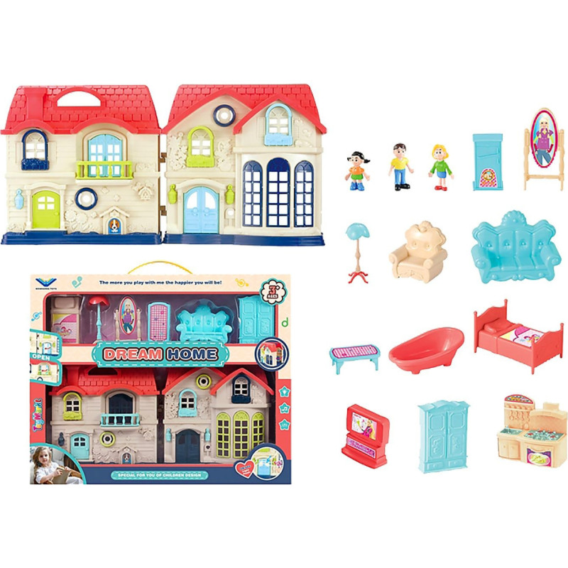 DOMEK DLA LALEK Z MEBELKAMI