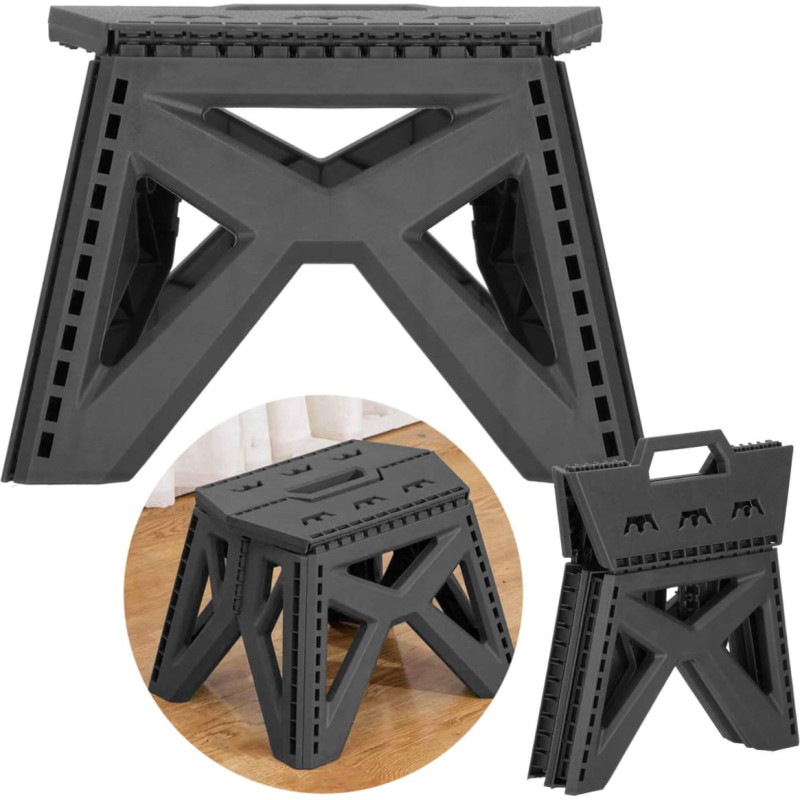 Springos Sulankstoma daugiafunkcinė kėdutė Springos HA7485 pilka, aukštis 23 cm