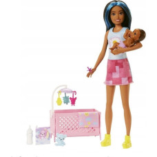 Barbie Doll - HJY34 / 98309 - BARBIE - SKIPPER - BABYSITTERS - with crib