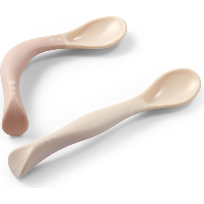 Babyono plastic spoons for babies 2 pcs beige pink 1066/06