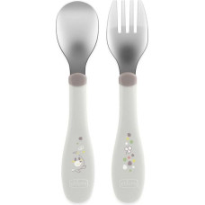 Chicco 179435 METAL CUTLERY 18M + GREY