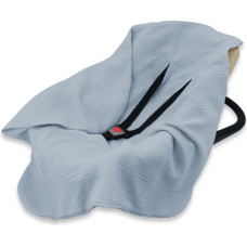 Miminu KIECZMERSKI Otulacz muślinowy - kocyk do nosidełka, fotelika kubełkowego 75x75 cm MUŚLIN bawełna 100% jeans