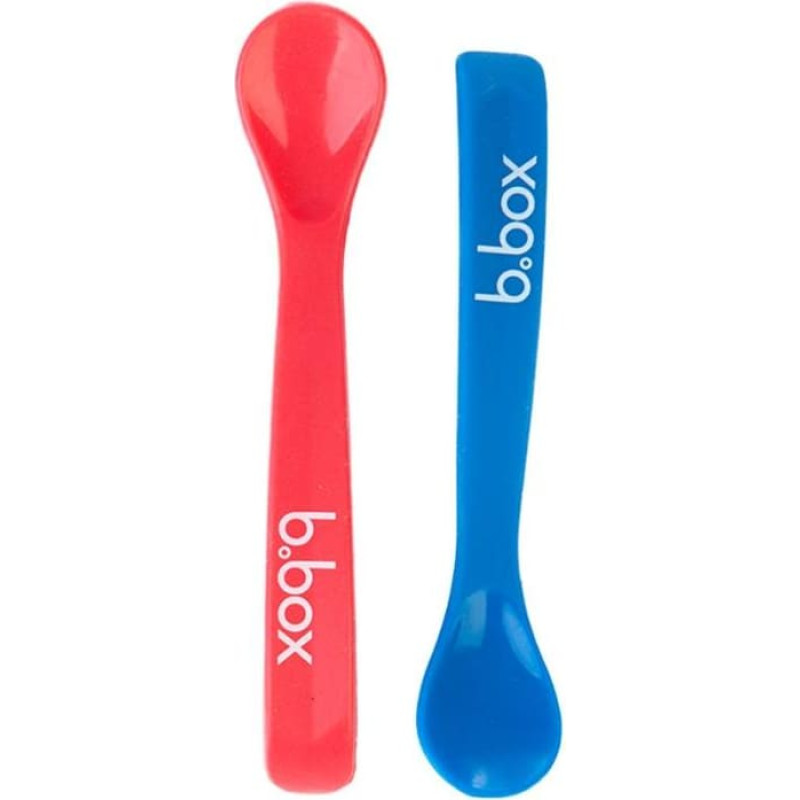 B.box BB00703 Silikonowe łyżeczki 2 szt czerwono-niebieskie