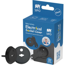 SIPO child safety electrical outlet cover set 12 pcs black SBS-C10B