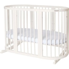 Ingvart ovali kūdikio lovytė-transformeris Smart 7-in-1 – 72×72 / 72×120 / 72×168 cm milky