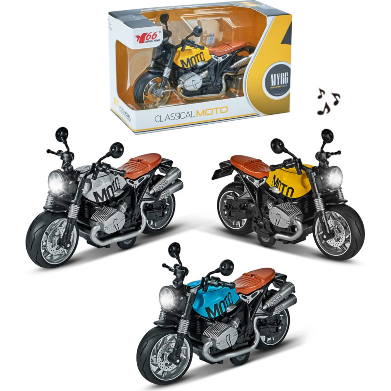 MOTOCYKL METAL NAPĘD, ŚWIATŁO, DŹWIĘK