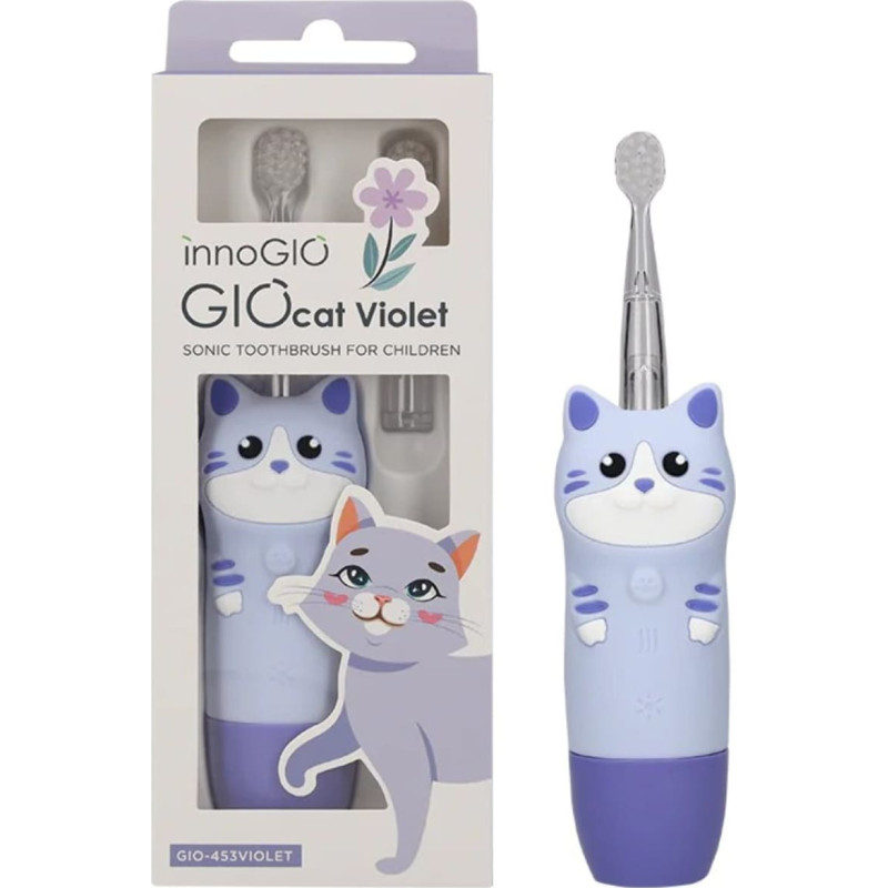 Innogio GIO-453VIOLET Soniczna szczoteczka dla dzieci GIOcat fioletowa