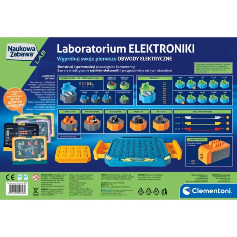 Clementoni Naukowa Zabawa Lab 50727 Laboratorium Elektroniki