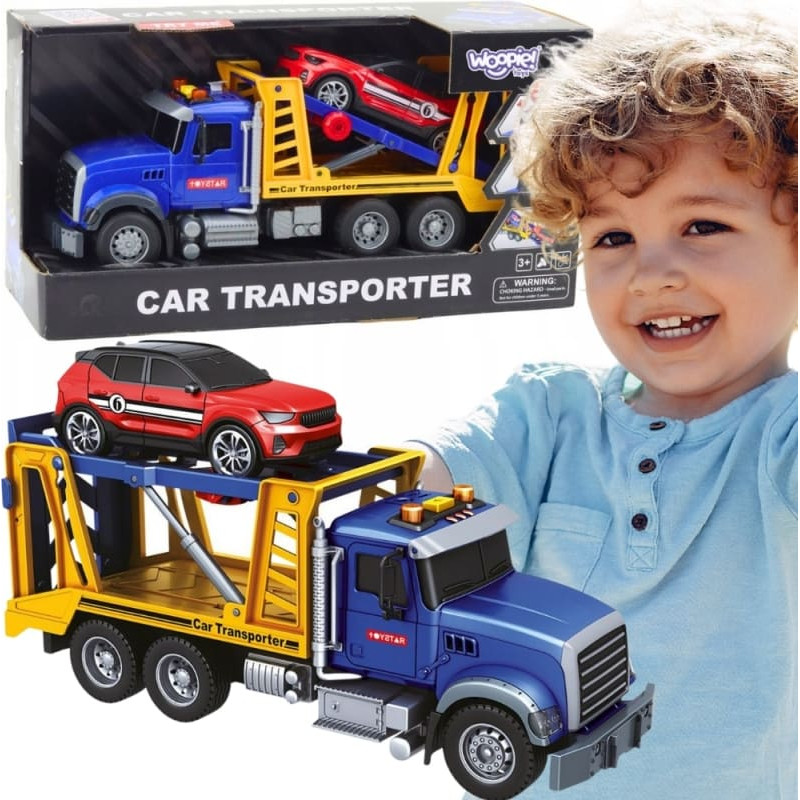 Woopie Laweta Ciężar&oacute;wka Transporter Z Autkiem Światło Dźwięk