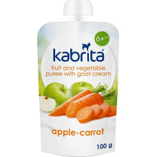 Kabrita Fruit puree with goat milk cream "Carrot and Apple puree" for babies from 6 months, 100g
