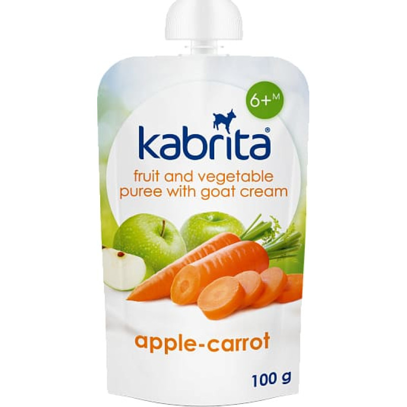 Kabrita Fruit puree with goat milk cream "Carrot and Apple puree" for babies from 6 months, 100g